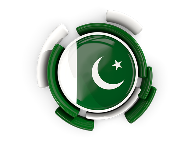 Round flag with pattern. Download flag icon of Pakistan at PNG format