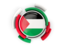 Palestinian territories. Round flag with pattern. Download icon.