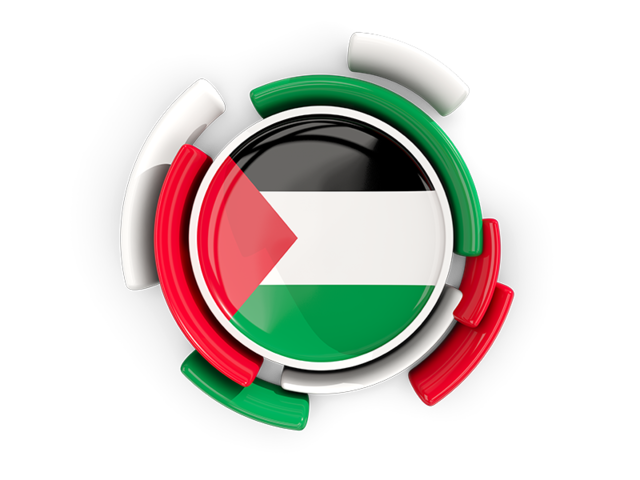 Round flag with pattern. Download flag icon of Palestinian territories at PNG format