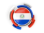 Paraguay. Round flag with pattern. Download icon.