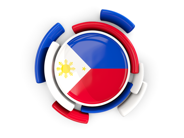 Round Flag With Pattern Illustration Of Flag Of Philippines