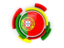 Portugal. Round flag with pattern. Download icon.