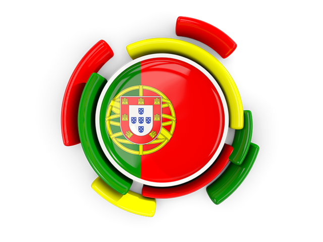 Round flag with pattern. Download flag icon of Portugal at PNG format