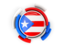 Puerto Rico. Round flag with pattern. Download icon.