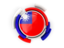 Taiwan. Round flag with pattern. Download icon.