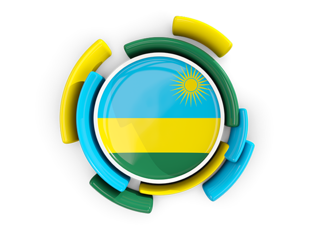 Round flag with pattern. Download flag icon of Rwanda at PNG format