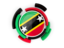 Saint Kitts and Nevis. Round flag with pattern. Download icon.