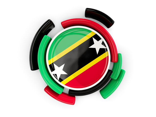 Round flag with pattern. Download flag icon of Saint Kitts and Nevis at PNG format