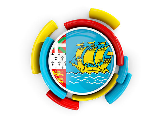 Round flag with pattern. Download flag icon of Saint Pierre and Miquelon at PNG format