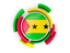 Sao Tome and Principe. Round flag with pattern. Download icon.