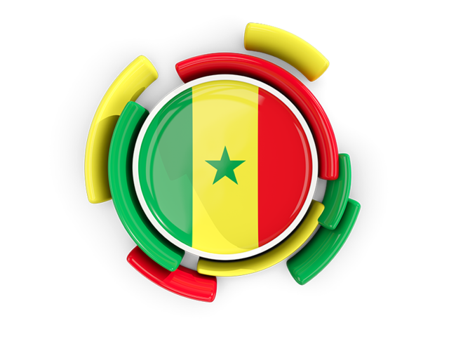 Round flag with pattern. Download flag icon of Senegal at PNG format