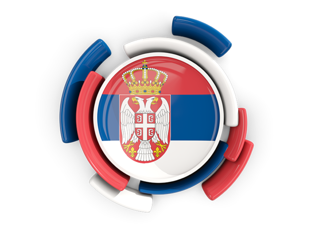 Round flag with pattern. Download flag icon of Serbia at PNG format
