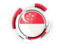 Singapore. Round flag with pattern. Download icon.