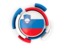 Slovenia. Round flag with pattern. Download icon.