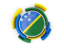 Solomon Islands. Round flag with pattern. Download icon.