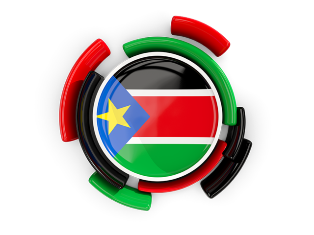 Круглый флаг с узором. Скачать флаг. Южный Судан