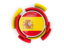 Spain. Round flag with pattern. Download icon.