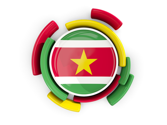 Round flag with pattern. Download flag icon of Suriname at PNG format