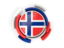 Svalbard and Jan Mayen. Round flag with pattern. Download icon.