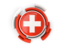 Switzerland. Round flag with pattern. Download icon.