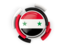 Syria. Round flag with pattern. Download icon.