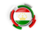 Tajikistan. Round flag with pattern. Download icon.