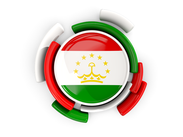 Round flag with pattern. Download flag icon of Tajikistan at PNG format
