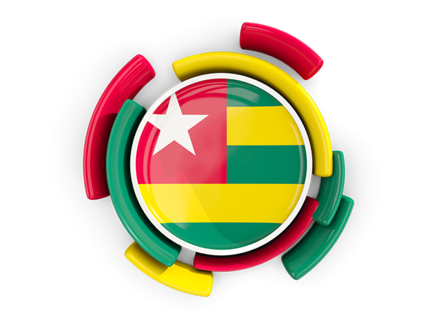 Round flag with pattern. Download flag icon of Togo at PNG format