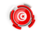Tunisia. Round flag with pattern. Download icon.