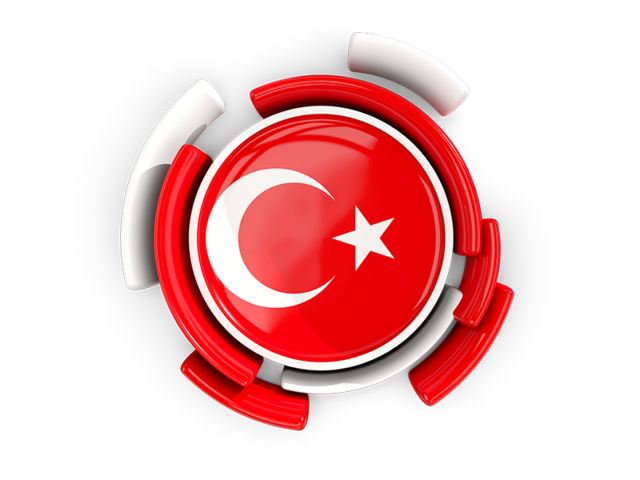 Round flag with pattern. Download flag icon of Turkey at PNG format