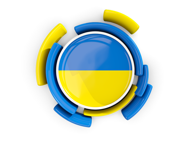 Round flag with pattern. Download flag icon of Ukraine at PNG format