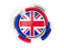 United Kingdom. Round flag with pattern. Download icon.