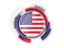 United States of America. Round flag with pattern. Download icon.