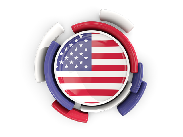 Round flag with pattern. Download flag icon of United States of America at PNG format