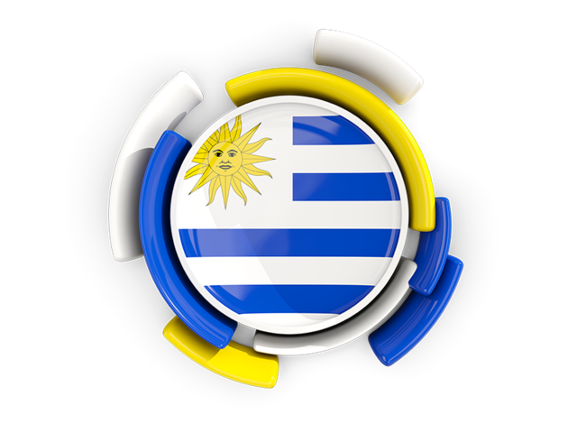 Round flag with pattern. Download flag icon of Uruguay at PNG format