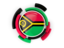Vanuatu. Round flag with pattern. Download icon.