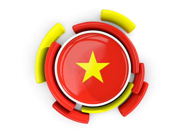 Round flag with pattern. Download flag icon of Vietnam at PNG format