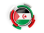 Western Sahara. Round flag with pattern. Download icon.