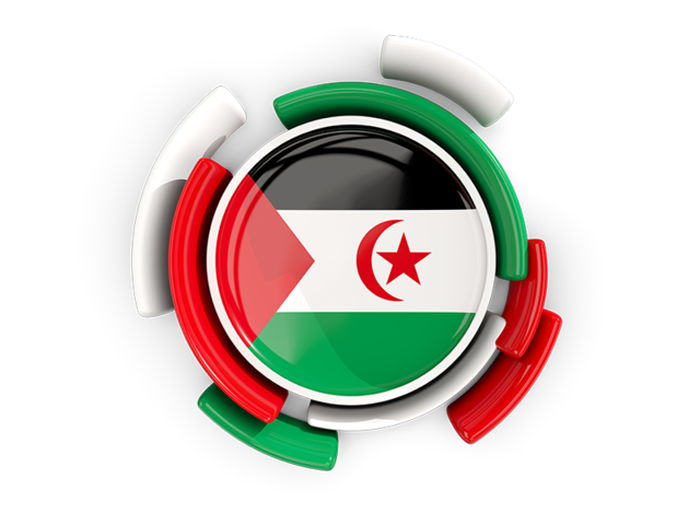 Round flag with pattern. Download flag icon of Western Sahara at PNG format
