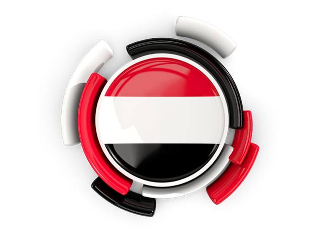 Round flag with pattern. Download flag icon of Yemen at PNG format