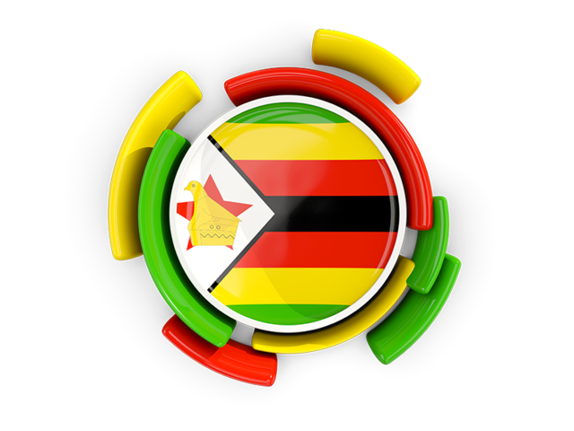 Round flag with pattern. Download flag icon of Zimbabwe at PNG format