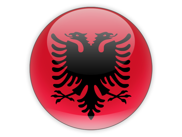 Round icon. Download flag icon of Albania at PNG format