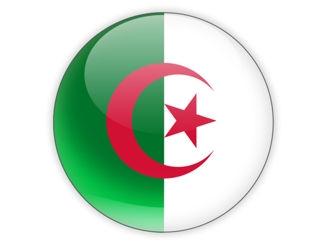 Round icon. Download flag icon of Algeria at PNG format