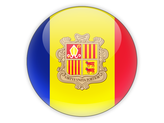 Round icon. Download flag icon of Andorra at PNG format