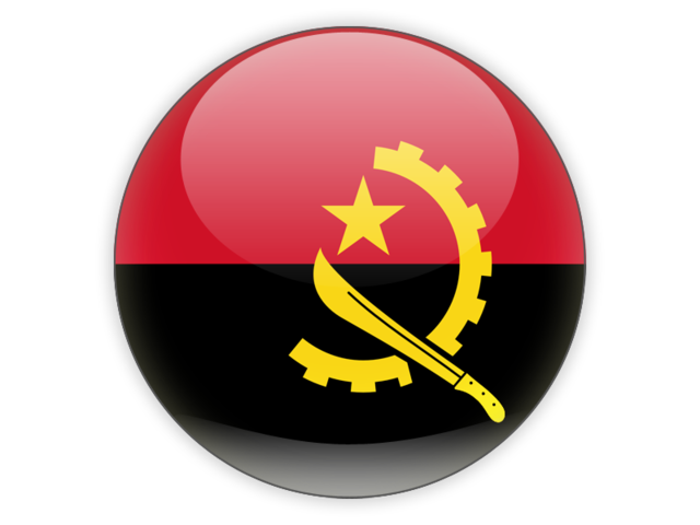 Round icon. Download flag icon of Angola at PNG format