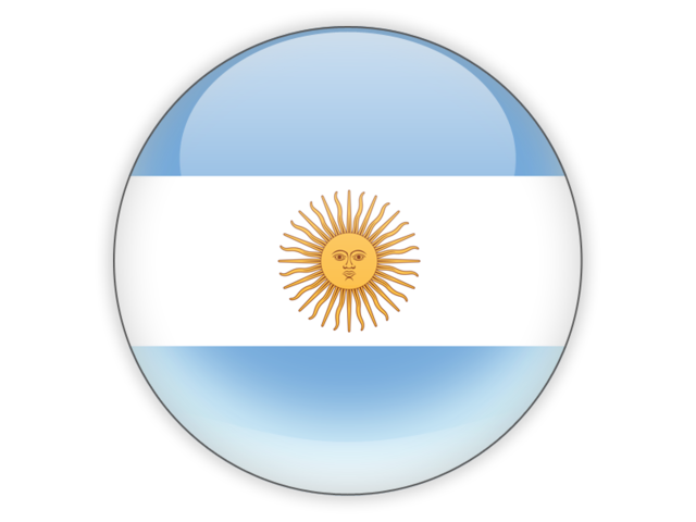 Round icon. Illustration of flag of Argentina
