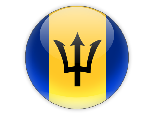 Round icon. Download flag icon of Barbados at PNG format