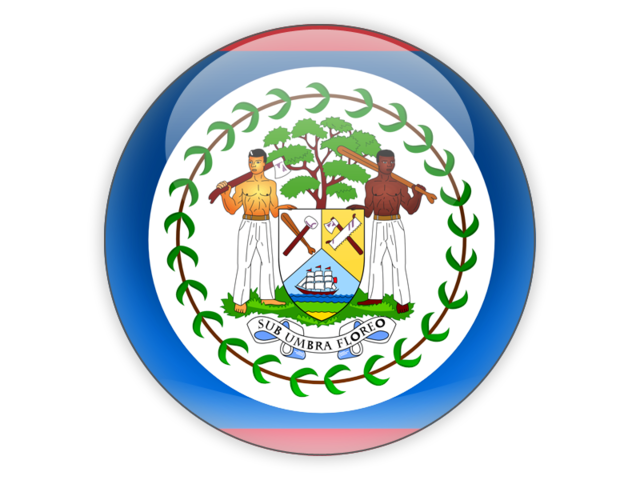 Round icon. Download flag icon of Belize at PNG format