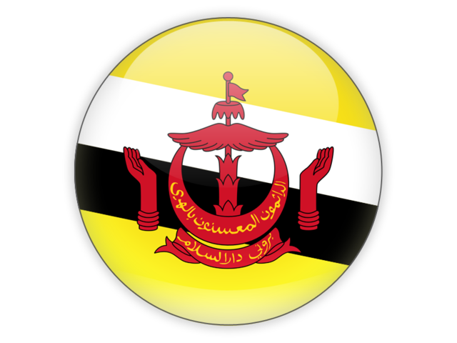 Round icon. Download flag icon of Brunei at PNG format
