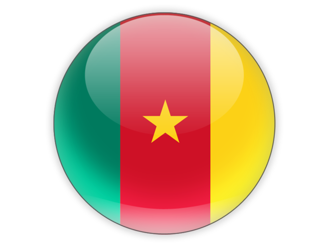 Round icon. Download flag icon of Cameroon at PNG format